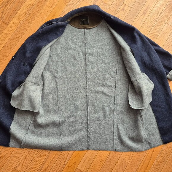 Puella Denim Look Knit Jacket Blazer Coat S/M - Picture 7 of 14